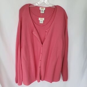 Talbots 2 Pc Pink Sweater Set NWT 3X